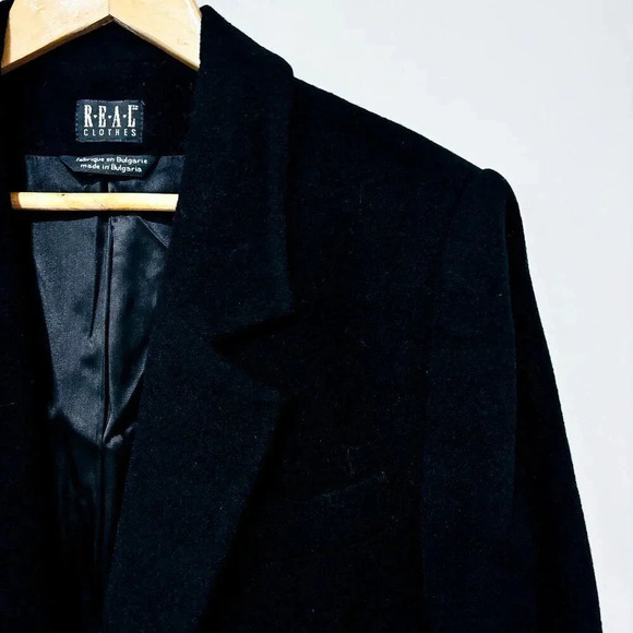 R.E.A.L.  CLOTHES Vintage black wool blazer - Picture 3 of 9
